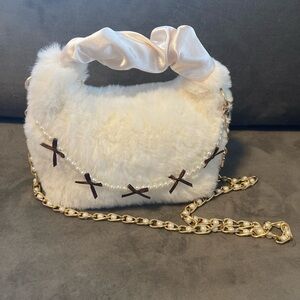 Flower Knows Fluffy Faux Fur Mini Shoulder Bag Purse